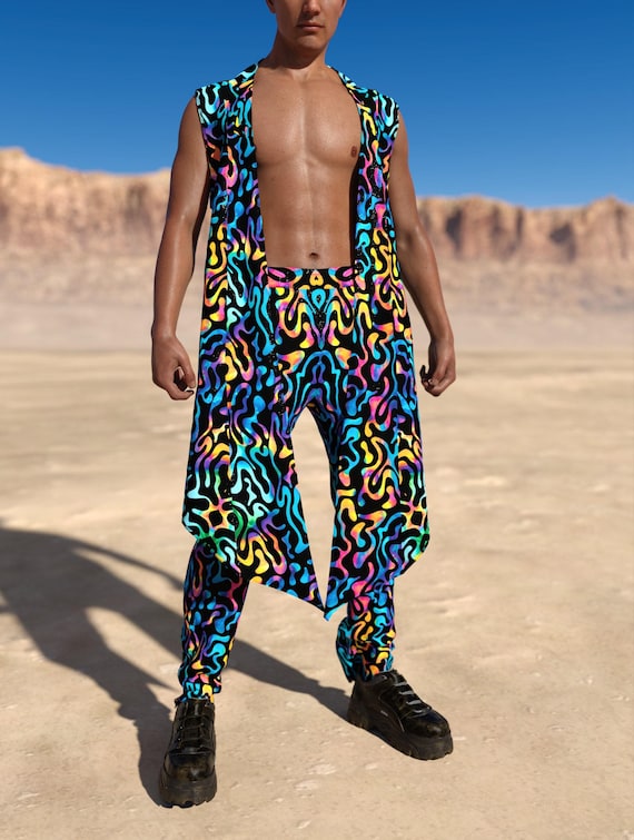 Mens Festa Outfit Music Festival Outfit Mens Rave Shorts Festival