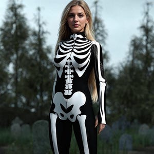Skeleton Bodysuit, Skeleton Costume Women, Skeleton Costume, Womens Skeleton Costume, Skeleton Jumpsuit, Black and White Skeleton Costume