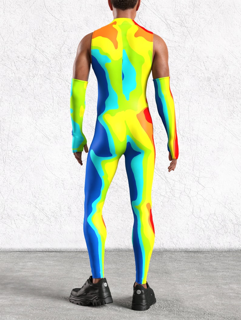 UV Neon Costume for Men, Halloween Male Costume, Halloween Male