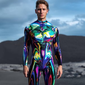 Halloween Costumes For Men, Alien Costume Men, Halloween Bodysuit Men, Mens Halloween Costume, Colorful Clothing, Cosplay Costume For Men
