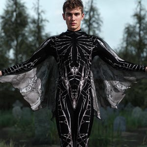 Chiroptera Umbra: Traje de murciélago de Halloween para hombre