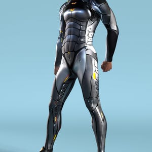 Cyber Droid Kostüm: Herren Festival Bodysuit, Rave Outfit