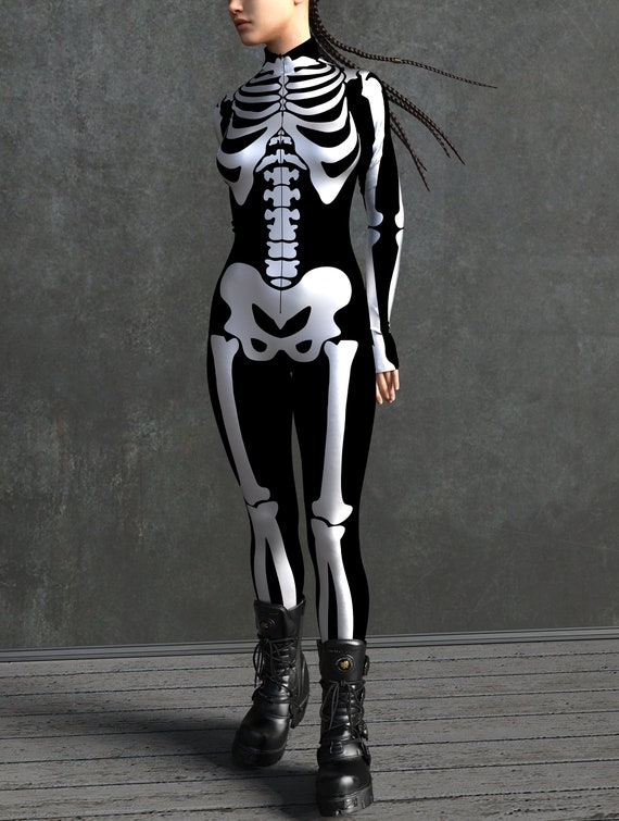 Disfraz de Esqueleta Malla Blanca para mujer