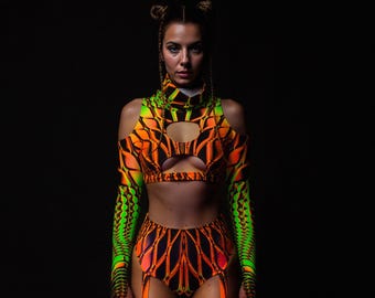 UV Rave Set: Psychedelic UV Reactive Festival Outfit