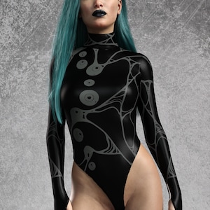 Fashion Disco Leotard, Gothic Clothing Women, Black Goth Bodysuit Woman, Festival Cheeky Bodysuit, Goth Bodysuit Women, Rave Costume Woman
