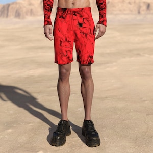 Rave Shorts Men, Festival Outfit Men, Male Festival Shorts, Burning Man Shorts Men, Rave Outfit Man, Men Psychedelic Clothing, Male Shorts