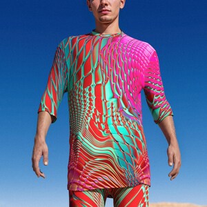 Festival Trippy T-Shirt For Man, Rave Outfit Men, Rave Shirt, Festival Tshirt Men, Festival Top Men, Psychedelic Shirt, Festival Outfit Men