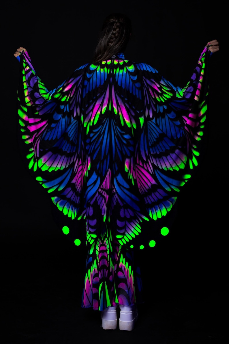 UV Butterfly Costume Set: Festival Rave Outfit With Wings - Etsy