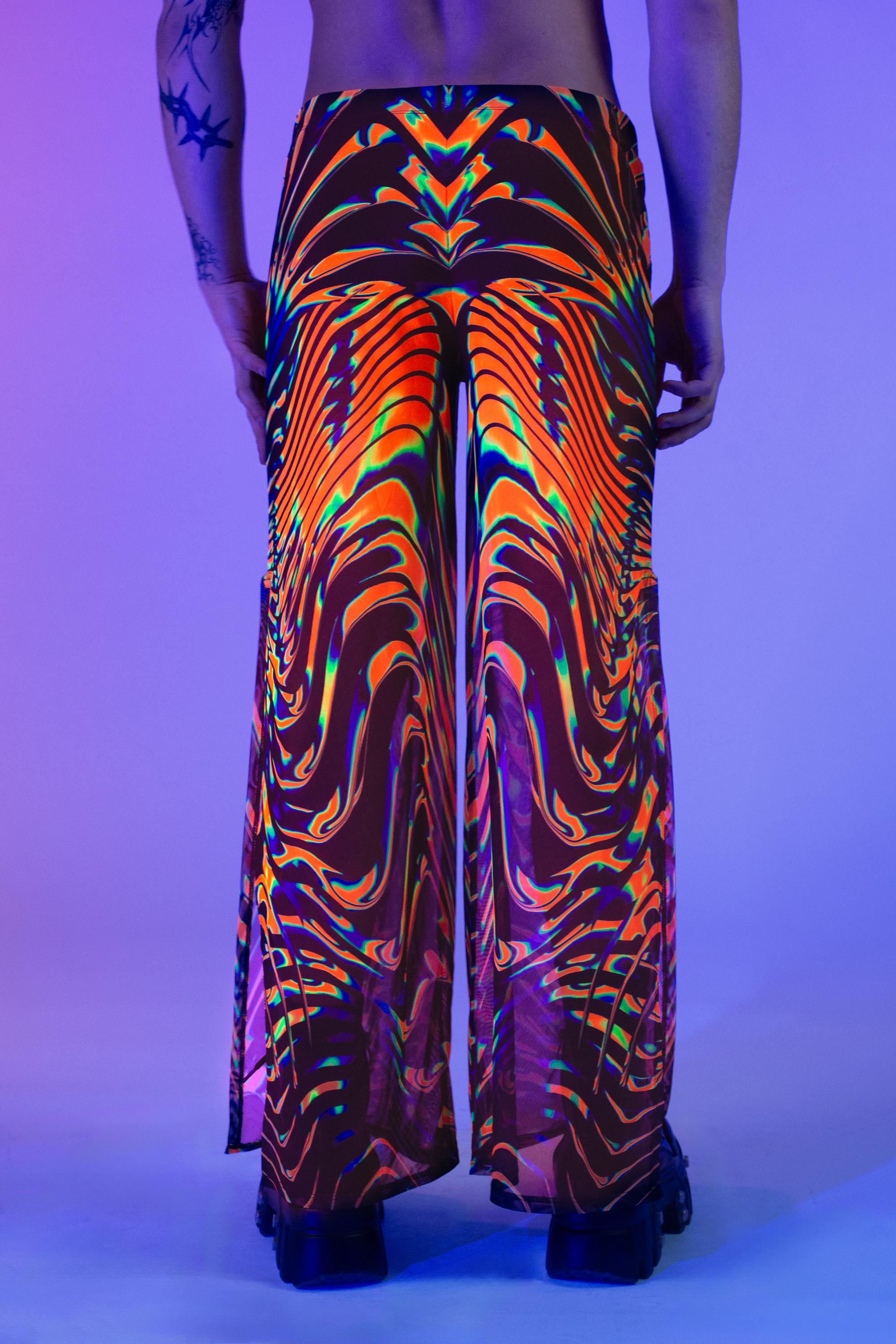 Blacklight UV Festival Split Pants – Psytrance Rave Clothing