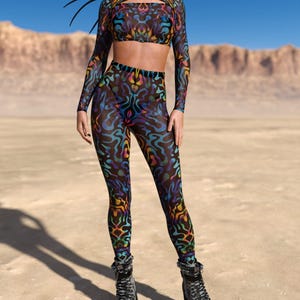 Psychedelic Rave Top, Festival Crop Top, Rave Crop Top, Rave Mesh Top, See Through Festival Top, Transparent  Rave Top, Festival Mesh Top