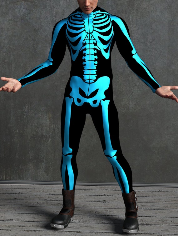 Blue Skin Suit Adult Halloween Costume 