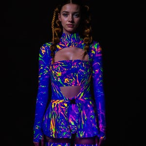 Оpen-Heart Rock Set, Trippy Rave Set, Festival Fashion, Rave Look, Festival Kleidung, Festival Sexy Set, Sexy Festival Outfit für Frauen