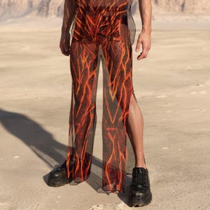 Rave Mesh Male Pants, Festival Mesh Pants, Performance UV Pants, Mesh Pants, Burning Men Pants, Rave Festival Male Outfit, Man Rave Outfit