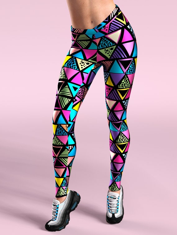 Triangle Print Leggings Woman Printed 