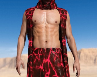 Psychedelic Rave Vest Men: Asymmetrical Festival Outfit