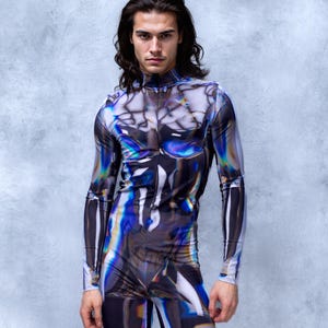 Costume psichedelico da rave, abbigliamento da rave per uomo, costume psichedelico da uomo, costume cosplay da uomo, costumi da rave per uomo, tuta da festival, abbigliamento da rave per uomo
