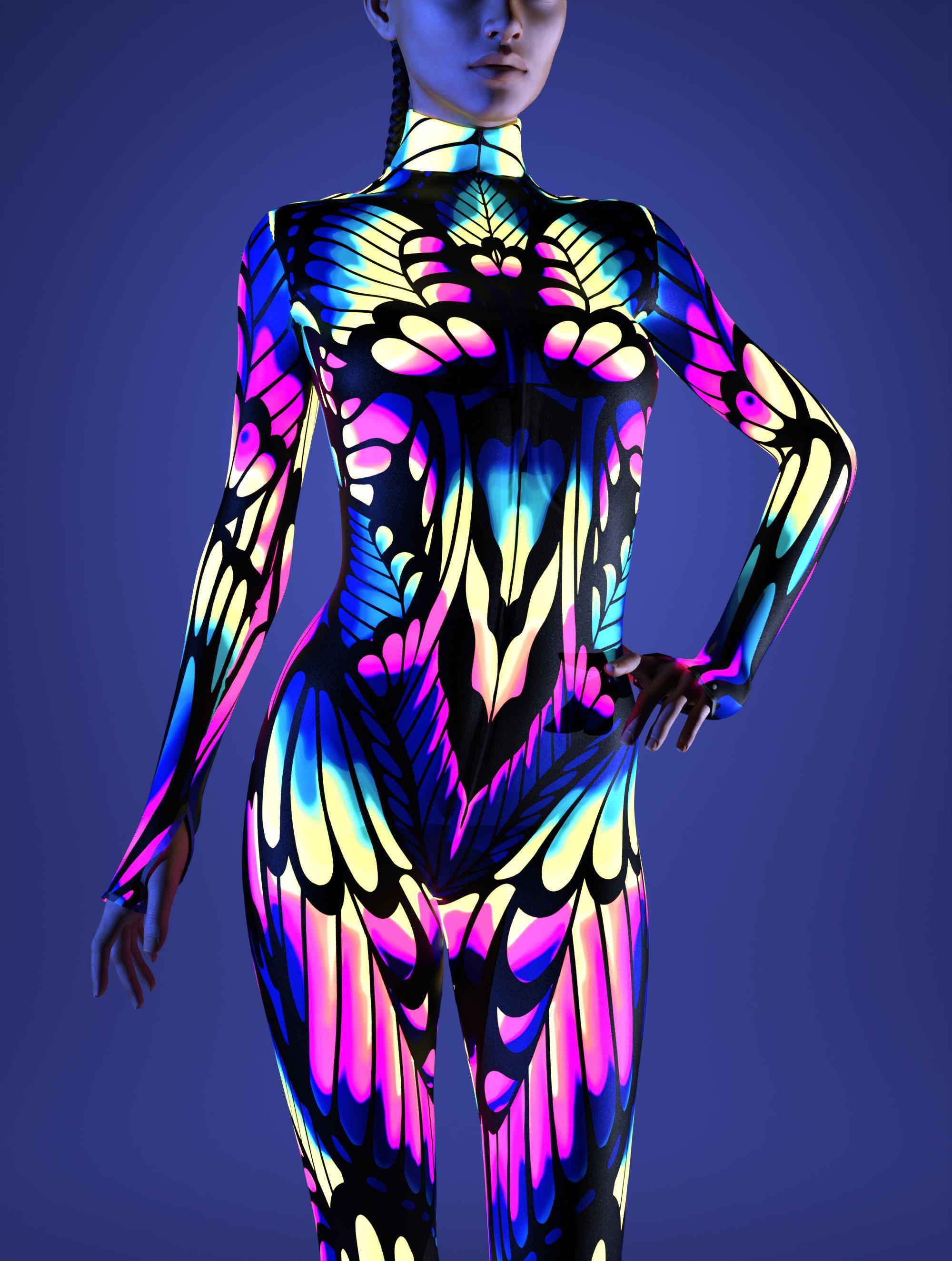 Neon Costume Set, UV Light Outfit, Rave Costume Set Woman, Performance ...