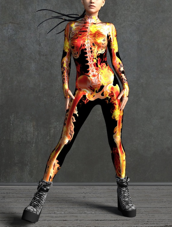 Women's skeleton jumpsuit hotsell