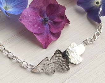 Silver Leaf Bracelet, Oak Leaf Bracelet, Leaf Jewellery, Gift for Nature Lover, Nature Inspired, Womens Jewellery, Sterling Silver, Gift