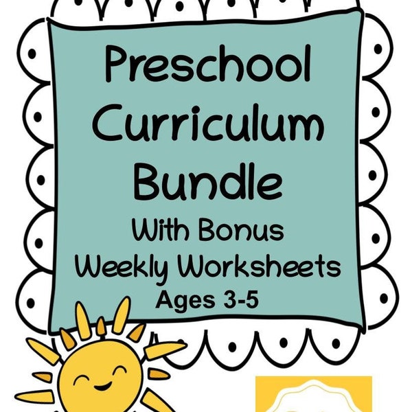 Preschool Curriculum BUNDLE- Lesson Plans- PLUS Weekly Worksheets