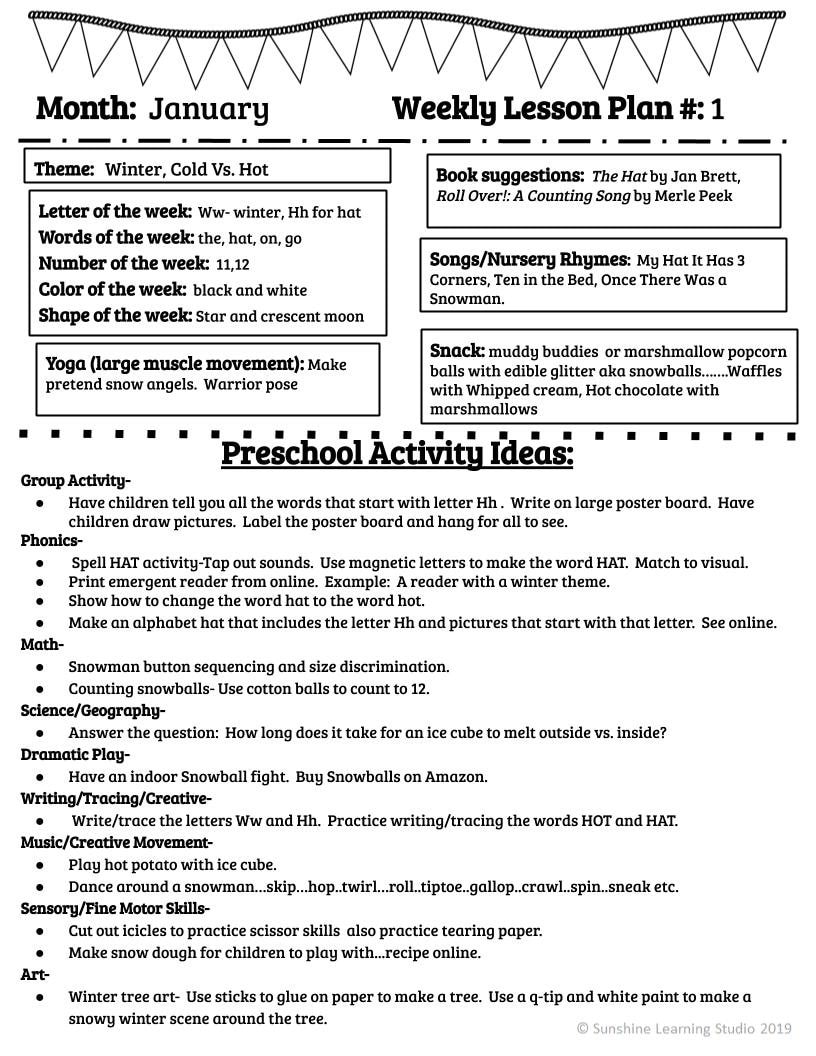 Preschool Curriculum- Lesson Plans Year 1: September - May - Etsy UK