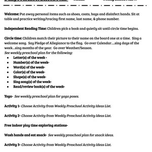 Preschool Curriculum- Lesson Plans Year 1: September - May - Etsy