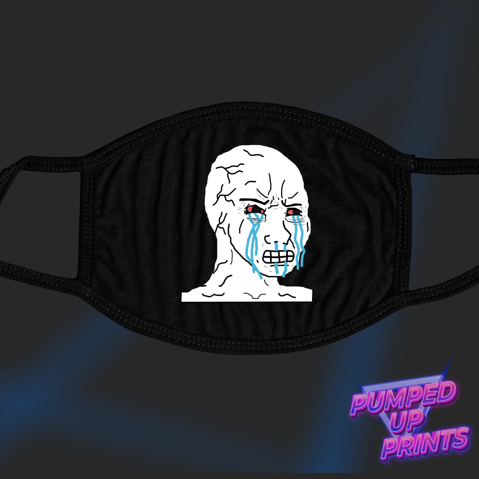 Crying face Meme Face Mask Kids Adult Funny Face Covering | Etsy