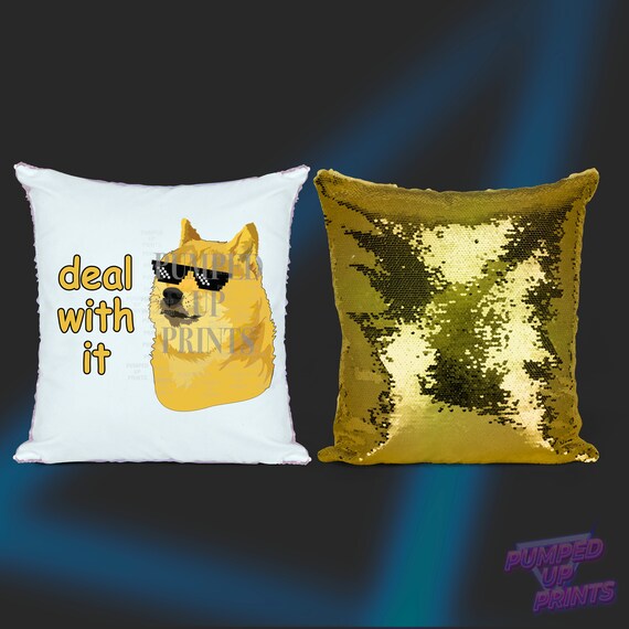 dog sequin pillow