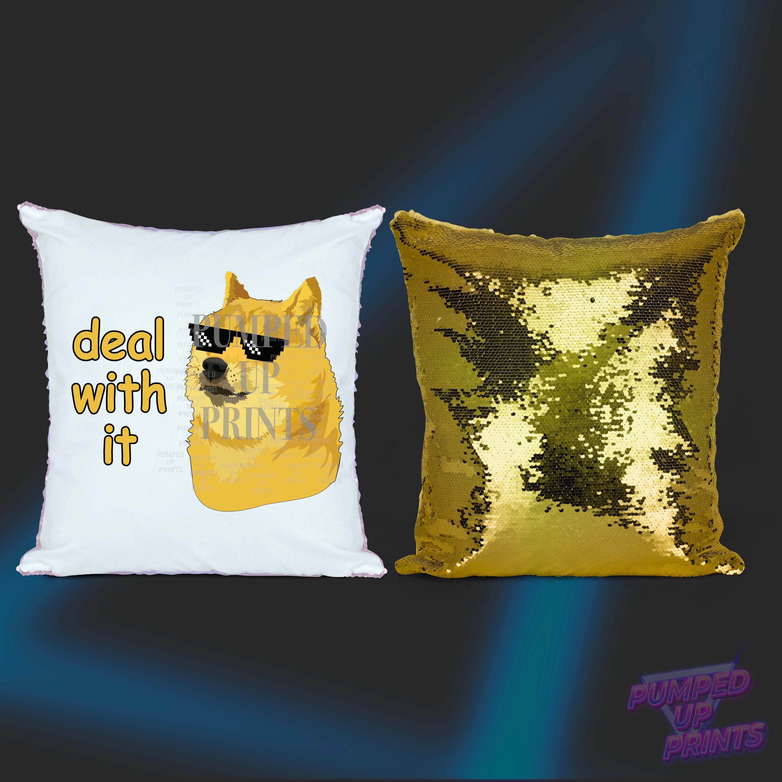 sequin dog pillow