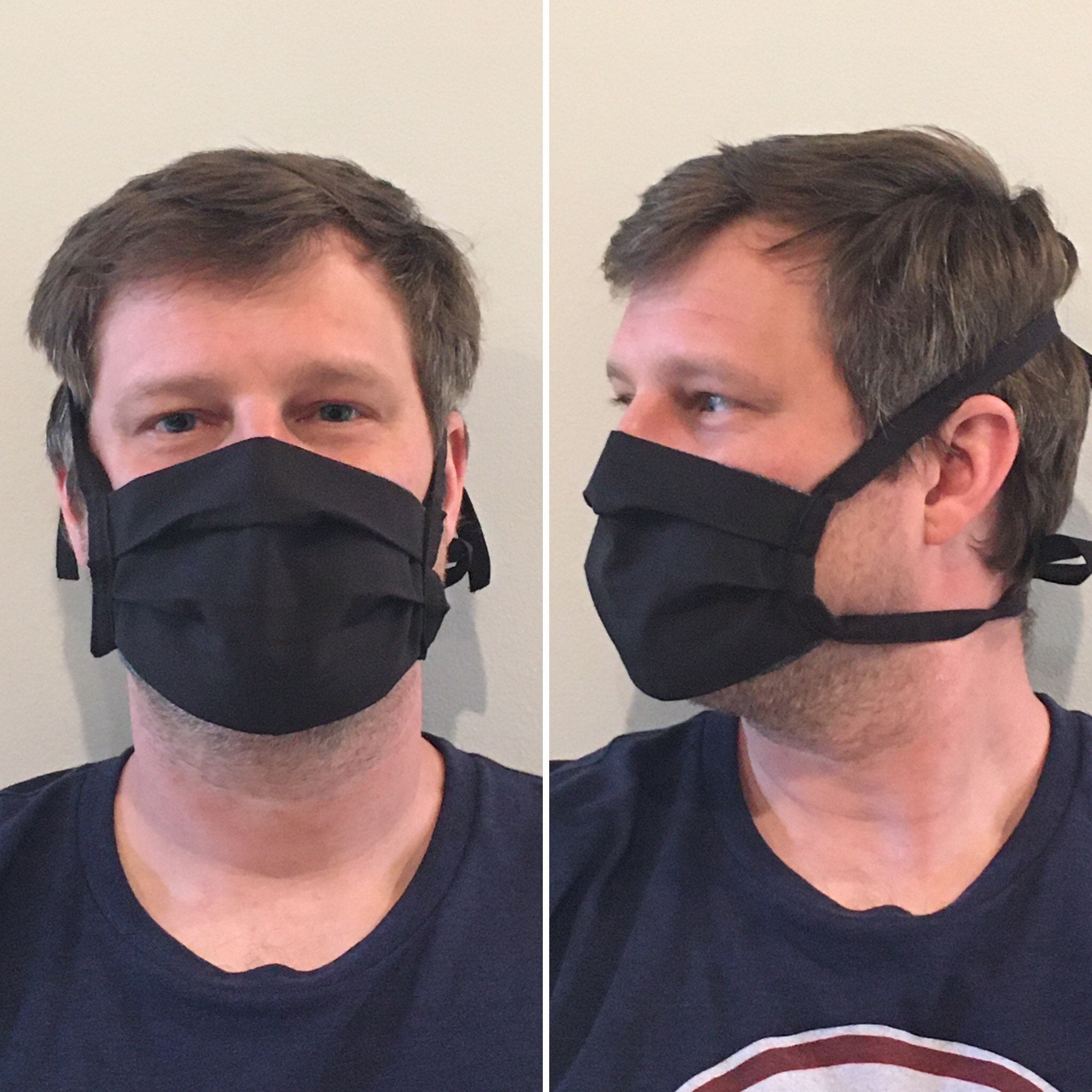 Tie FACE MASK SET. Pleated. Tie Back. Ties Behind Head. Set of Etsy