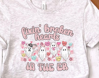 Er Valentines Shirt for Work, Er Nurse Shirt for Valentine's Day, Valentine Emergency Room Shirt for Nurse ER Crew tshirt Valentines ER Tee