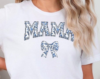 Coquette Mommy and Me Matching Outfits Mama and Mini Matching Shirts First Mother's Day Gift Chinoiserie Aesthetic New Mom Gift Mama Tshirt