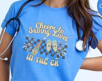 Er New Year Shirt for Work, Er Nurse Shirt for New Years Eve, 2025 Emergency Room Shirt for Nurse ER Crew tshirt New Years ER Tee