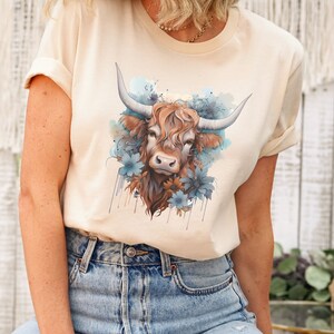 Highland Cow Shirt for Hairy Coo Lover, CottageCore Cow tshirt, Highland Lover Top Highland Cow tShirt Gorpcore Shirt Farm Tee for Farmcore