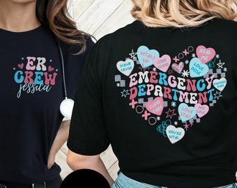 Er Valentines Shirt for Work, Er Nurse Shirt for Valentine's Day, Valentine Emergency Room Shirt for Nurse ER Crew tshirt Valentines ER Tee