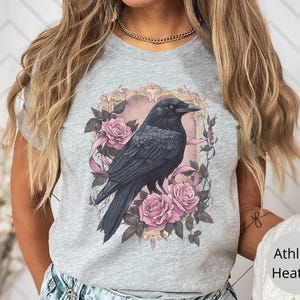 Coquette Raven Shirt Whimsigoth Raven Shirt Corvid Lover Shirt Gothic Raven Tshirt Witchy Shirt Academia Shirt Raven Light Academia Shirt