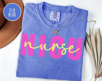 Preppy NICU Nurse Shirt Comfort Colors Nicu Department Nurse Preemie Nurse tshirt NICU Nurse Tee Bright Neonatal Intensive Care Unit Shirt