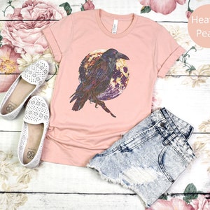 Whimsigoth Raven Shirt Gothic Raven Shirt Boho Crow Shirt Boho Raven Tshirt Witchy Shirt Gothic Shirt Raven Goblincore Shirt