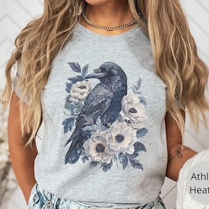 Whimsigoth Raven Shirt Gothic Raven Shirt Corvid Lover Shirt Boho Raven Tshirt Witchy Shirt Dark Academia Shirt Raven Goblincore Shirt