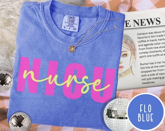 Preppy NICU Nurse Shirt Comfort Colors Nicu Department Nurse Preemie Nurse tshirt NICU Nurse Tee Bright Neonatal Intensive Care Unit Shirt