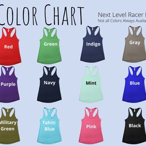 Tank Top Color Chart