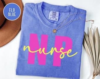 Preppy Nurse Practitioner Shirt Comfort Colors NP RN Tee Bright NP TShirt Cute Nurse Practitioner Gift for Clinic Hospital Family Np Tee Lvn