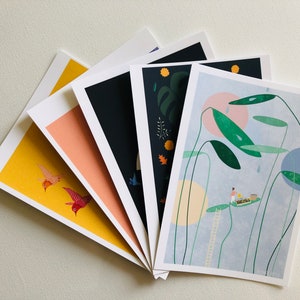Postcard set - 5 x A6 postcards, original illustrations
