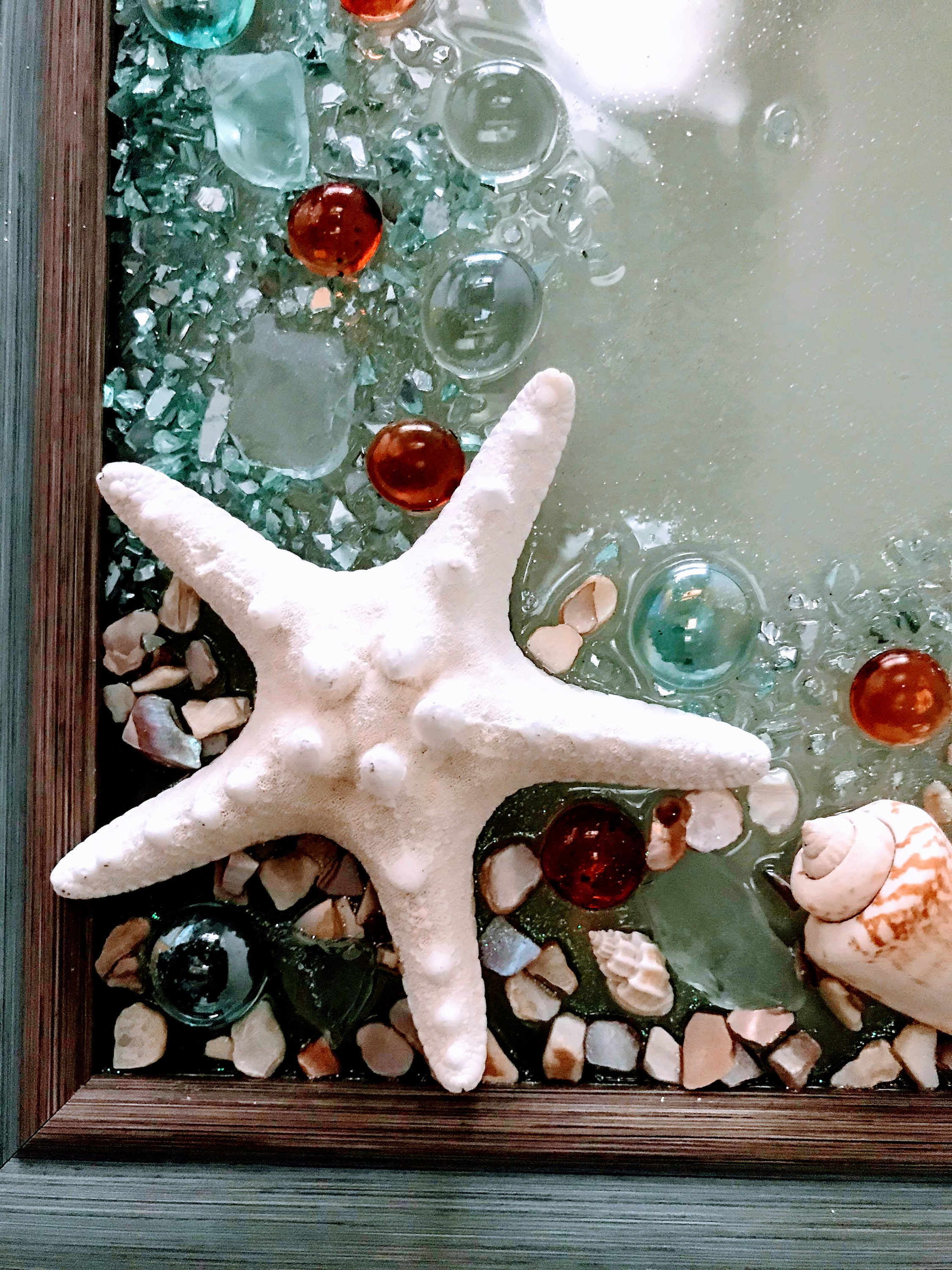 Beach Glass Decor Sea Glass Art Free Shipping Etsy