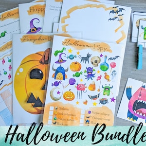 Halloween Educational Activity Bundle Laminated. Fall Preschool Activities. Halloween Activities. Halloween Printable. Toddler Busy Book.