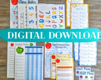 Personligt låtsaslärarset, utskrivbara klassrumsmaterial (digital nedladdning)