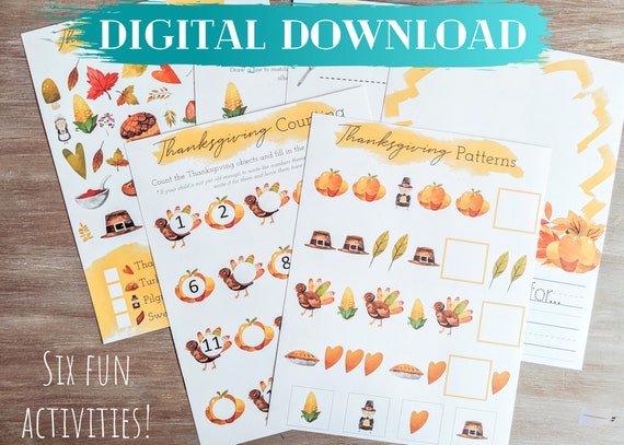 Thanksgiving Activity Digital Download Thanksgiving Activity