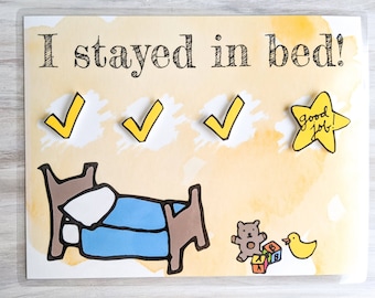 Beloningstabel voor verblijf in bed voor peuters, slaaptracker voor kinderen (digitale download)