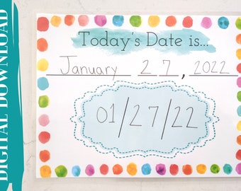 Classroom Calendar: Today Is Chart, Morning Board (Digital Download)
