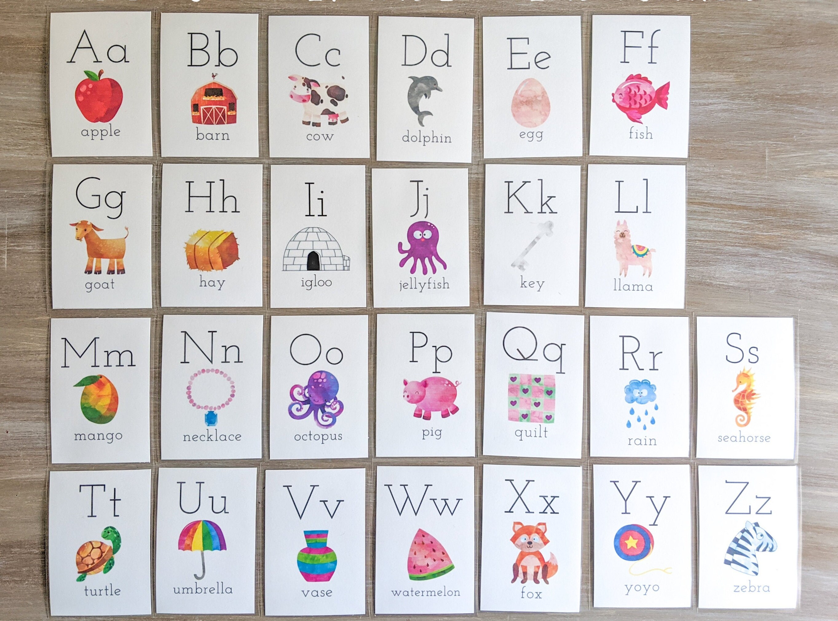 Alphabet Flashcards, Printable ABC Cards (digital Download) - Etsy